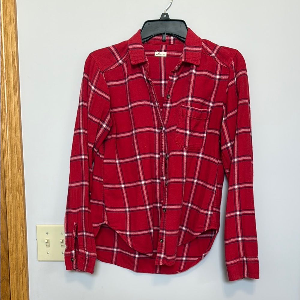 Hollister Red Plaid Women's Top